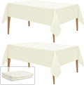 WIGENIUS 2 Pack Ivory Table Cloth Rectangle Tablecloths 70X120 Inch,Polyester Table Cloth for 8 Foot Rectangle Tables,Wrinkle Resistant Washable Fabric Table Covers for Party,Wedding Banquet