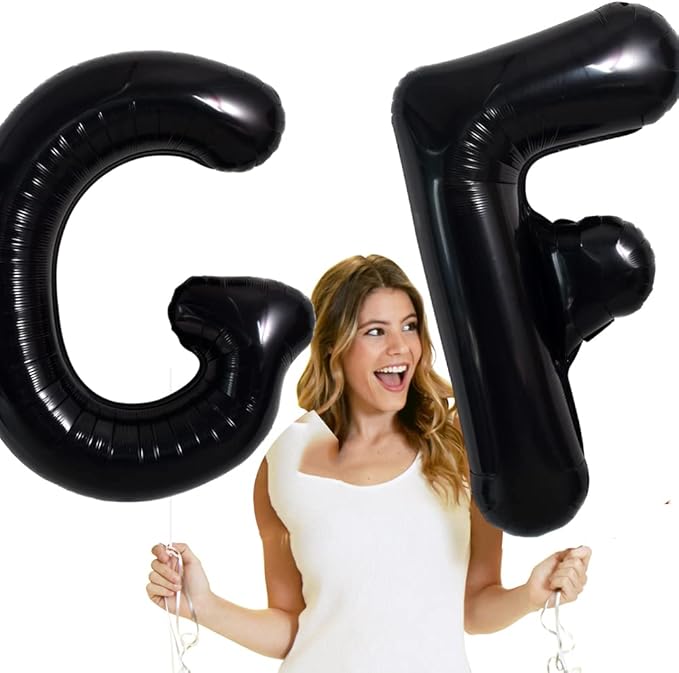 TONIFUL 40 Inch Large Black G Letter Balloon - Jumbo Helium Foil Mylar Big Alphabet for 2026 New Year Eve Graduation Wedding Baby Shower Birthday Party Anniversary Supplies Decorations