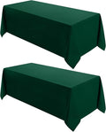 VidaFete 2 Pack 90 * 132inch Rectangle Table Cloth Polyester, Stain Wrinkle Resistant Polyester Dining Table Cover for Kitchen Dinning Party Wedding Rectangular Table Buffet Decoration(Green)