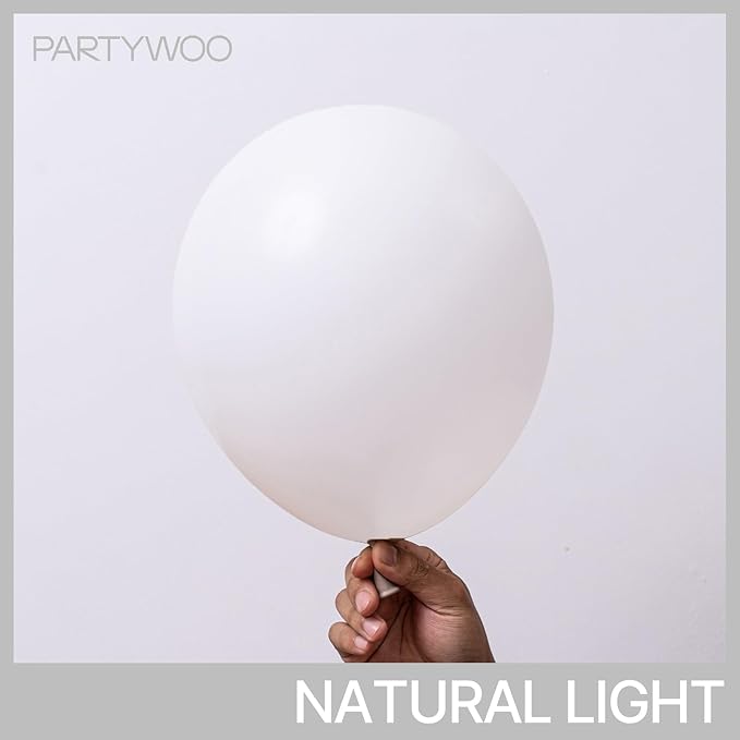 PartyWoo White Balloons 140 pcs Different Sizes of 18 12 10 5 Inch White Balloons Arch Kit Garland for Wedding Baby Shower Birthday Bridal Shower Graduation Engagement Party Decorations White-Y13