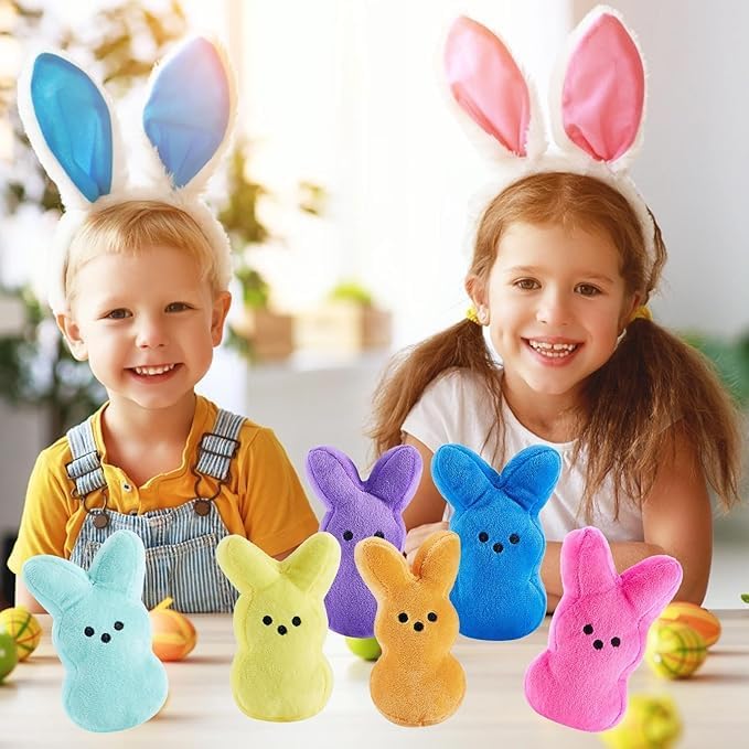 12PCS Cute Bunny Plush Toys,Easter Basket Stuffers Toys for Kids,Bunny Stuffed Animals,Easter Party Favors Gift for Girls Boys