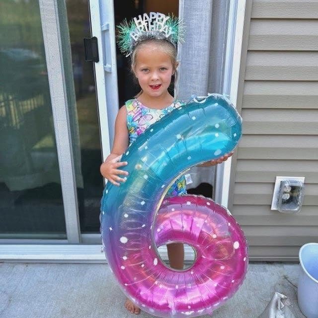 Starry Sky Number 3 Balloon 40 Inch, 3 Balloon Number, 3rd Birthday Decorations, Starry Sky Party Supplies for Boys Girls