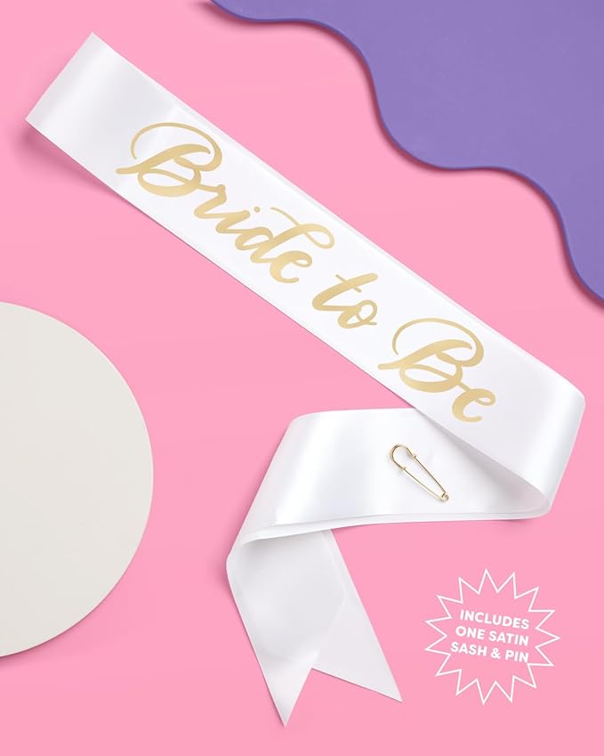xo, Fetti Bachelorette Party Sash + Veil - Bride To Be | Bachelorette Party Decorations Kit - Sash for Bride | Bridal Shower Gift Supplies