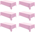 VidaFete Tablecloth 6 Pack 90 * 132inch Rectangle Table Cloth Polyester, Stain Wrinkle Resistant Polyester Dining Table Cover for Kitchen Dinning Party Wedding Rectangular Buffet Decoration(Pink)