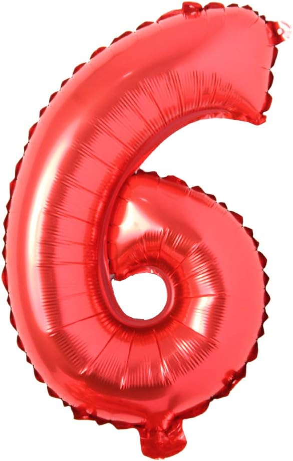 40 inch Red big size Number Letter alphabet Foil Helium Float Balloons Birthday Wedding Party Celebration decoration Air ball (40 INCH Red 6)