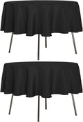 sancua 2 Pack Round Tablecloth 60 Inch Black, Stain and Wrinkle Resistant Table Cloth - Washable Polyester Table Cover for Dining Tables, Buffet Parties and Camping