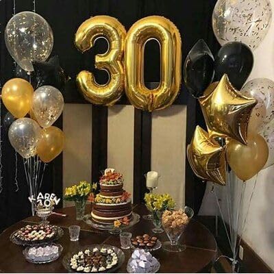 40 Balloon Number, Gold Number 40th Birthday Balloons 40 Inch, 40 Years Old Gold Birthday Decorations for Men Women, 40th Anniversary Decorations