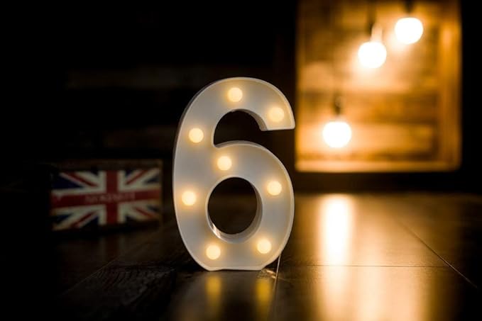 Foaky Rechargeable LED Letter Lights Sign Marquee Light Up Letters Sign for Night Light Wedding/Birthday Party Christmas Lamp Home Bar Decoration (6)