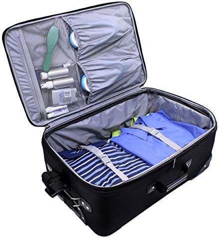 U.S. Traveler New Yorker Lightweight Expandable Rolling Luggage, Charcoal, 4-Piece Set