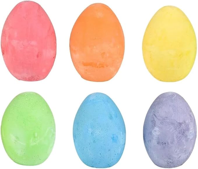 12-Pack Easter Egg Chalk, Sidewalk Chalk for Kids, Easter Basket Stuffers Gifts Fillers, Perfect For Easter Egg Hunt, Party Favors, 2.5" Inch