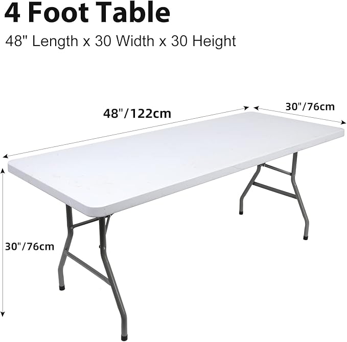 4ft Table Cover Fitted, Royal Blue Spandex Table Covers, Washable and Wrinkle Resistant Stretch Tablecloths Rectangle for Events, Wedding, Banquets, Parties