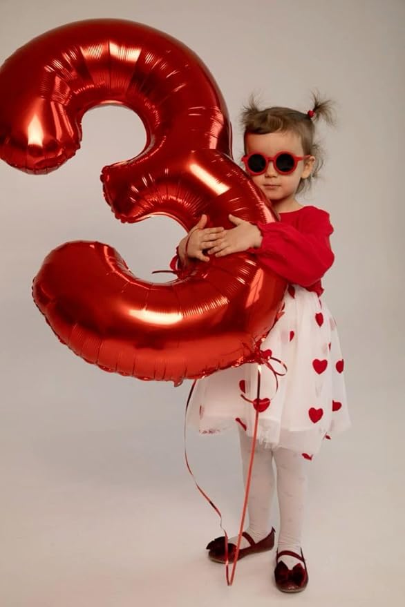 Number 23 Balloons, 40 Inch Balloons for Woman Man 23th Red Birthday Party Decoration, Foil Number Ballon for 23, 32 Valentine's Day, Anniversary, Bridal Shower, Graduation