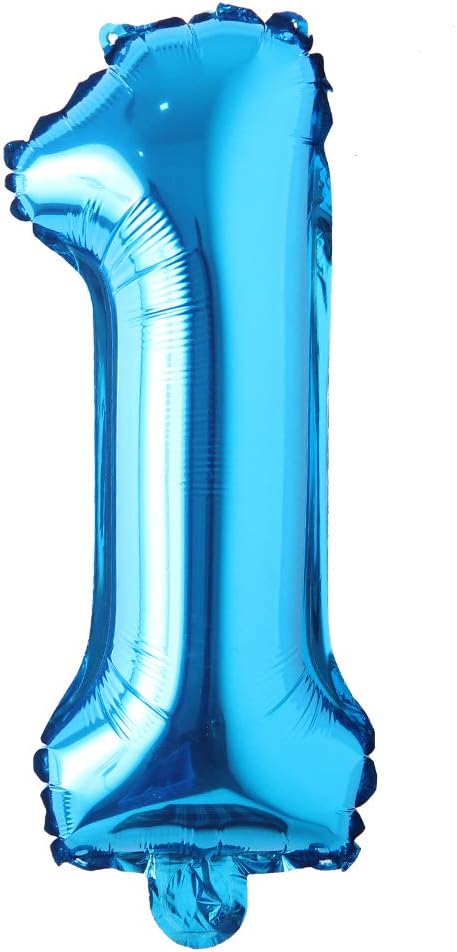 16" inch Single Blue Alphabet Letter number Balloons Aluminum Hanging Foil Film Balloon Wedding Birthday party decoration banner Air Mylar Balloons (16 inch Pure Blue 1)