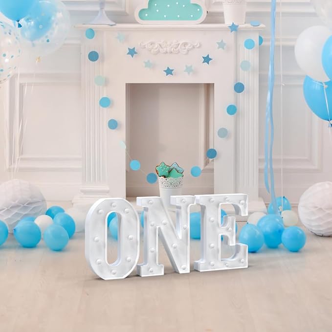 Light Up Marquee Letter N - 26 Alphabet Battery Powered LED Lights, Night Light White Plastic for Engagement Party Wedding Baby Shower Birthday Bar Decoration