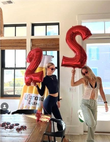 Red Number 22 Balloon 40 Inch Birthday Decorations, Number 22 Balloon Birthday Party Decorations, Anniversary Decorations Graduations Party Supplies