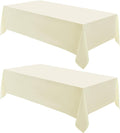 VidaFete Tablecloth 2 Pack 90 * 132inch Rectangle Table Cloth Polyester, Stain Wrinkle Resistant Polyester Dining Table Cover for Kitchen Dinning Party Wedding Rectangular Buffet Decoration(Ivory)