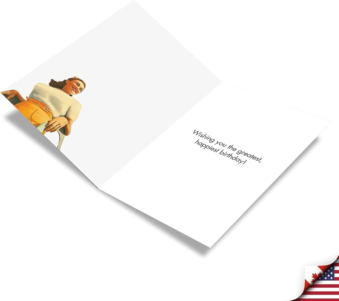 NobleWorks - Funny Happy Birthday Card with Envelope - Colorful Humor Card, Greeting Note - Brains Are Greater C6675BDG