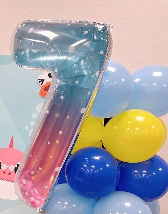 Starry Sky Number 5 Balloon 40 Inch, 5th Birthday Party Decorations for Children, Giant 5 Foil Balloon for Party Supplies