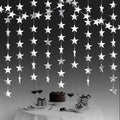 Silver Shining Star Hanging Garland Silver Hanging Sparkling Star Streamer Glitter Bunting Banner Twinkle Backdrop for Wedding Baby Shower Birthday Christmas Decorations 40 Feet