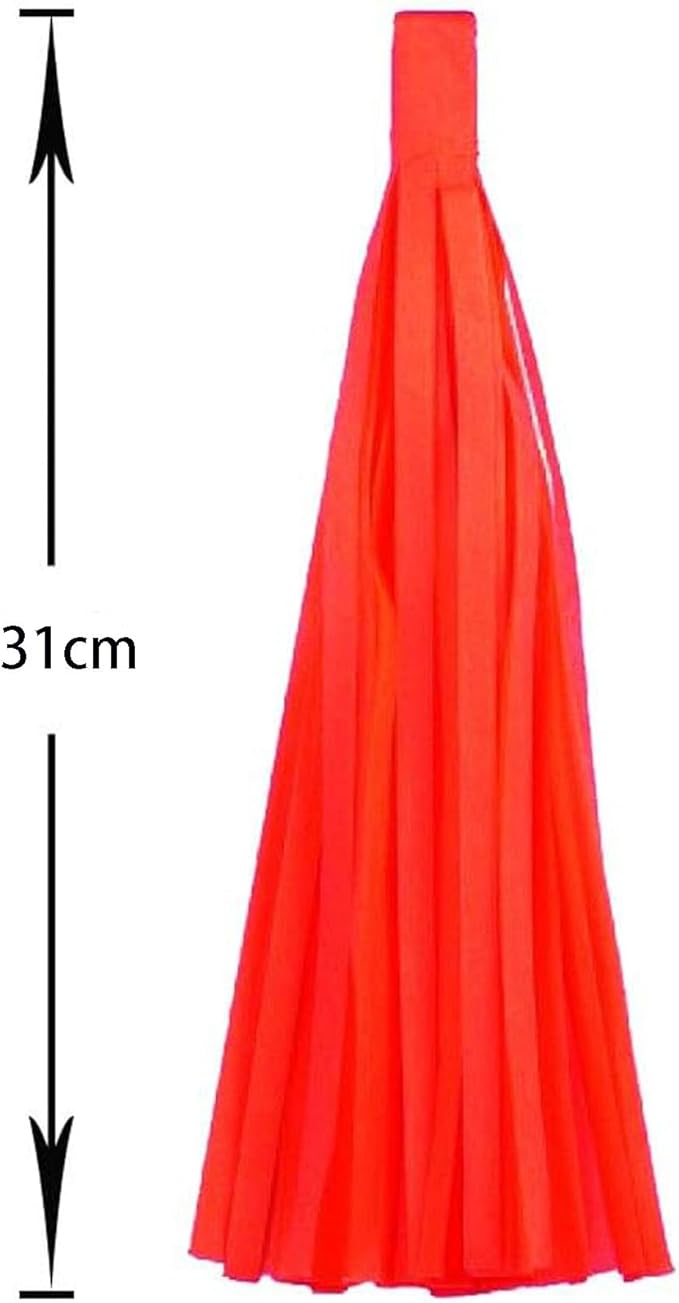 Aimto Pink Yellow and Green Tassel Garland Banner Paper Tassels for Party Decorations,Pack of 20