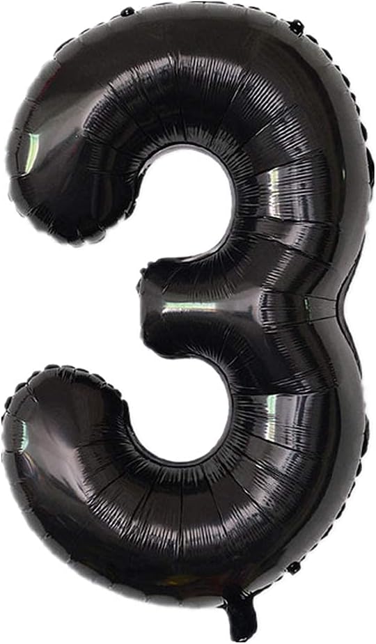 40 Inch Large Foil Helium Number Balloon Birthday Wedding Party 0-9 (Black, 3)