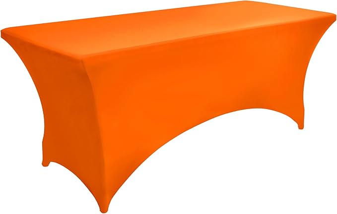 10-Pack 6ft Spandex Table Covers for Rectangle Standard Folding Tables - Wrinkle Resistant Stretch Tablecloths - Ultimate Fitted Table Protector for Parties, Banquet, Wedding