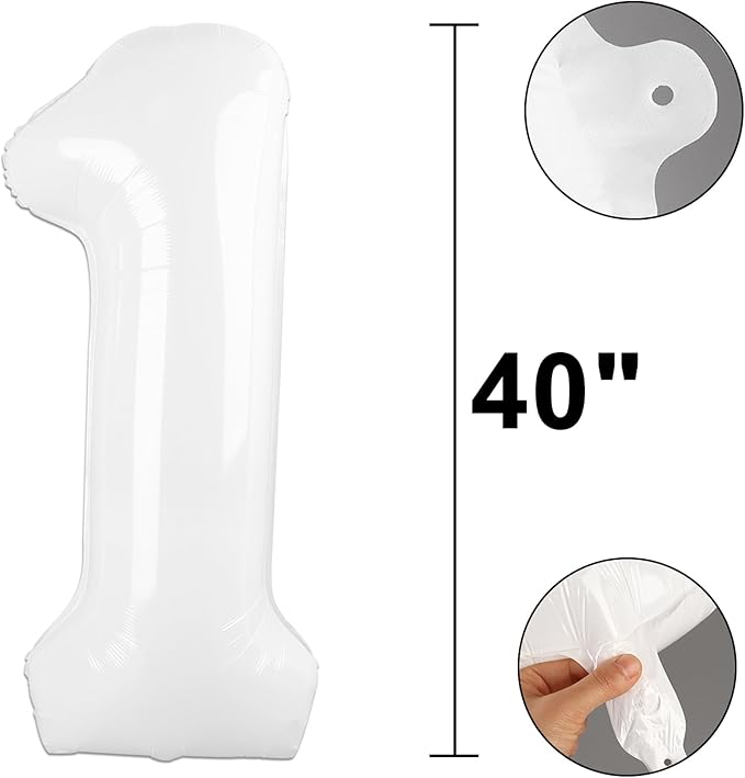 40 Inch White Number 19 Digital Balloon,Jumbo Mylar Foil Helium Balloon for 19 Balloons for Birthday Party,Wedding Anniversary Party Decorations