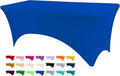 4ft Table Cover Fitted, Royal Blue Spandex Table Covers, Washable and Wrinkle Resistant Stretch Tablecloths Rectangle for Events, Wedding, Banquets, Parties