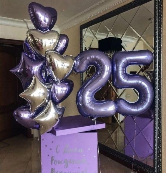 Purple Number 50 Balloon 40 Inch, 50th Birthday Party Decorations for Children, Giant 50 Foil Balloon for Party Supplies