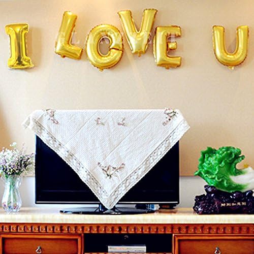 Glanzzeit 16 Inch Gold Balloons Decor Letters A to Z Numbers 0 to 9 for Wedding Prom Birthday Party (Letter E)
