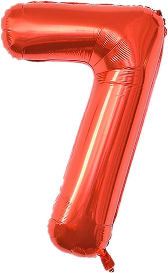 40 Inch Large Foil Helium Number Balloon Birthday Wedding Party 0-9 (Red, 7)