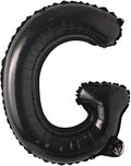 16" inch Single Black Alphabet Letter number Balloons Aluminum Hanging Foil Film Balloon Wedding Birthday party decoration banner Air Mylar Balloons (16 inch Black G)