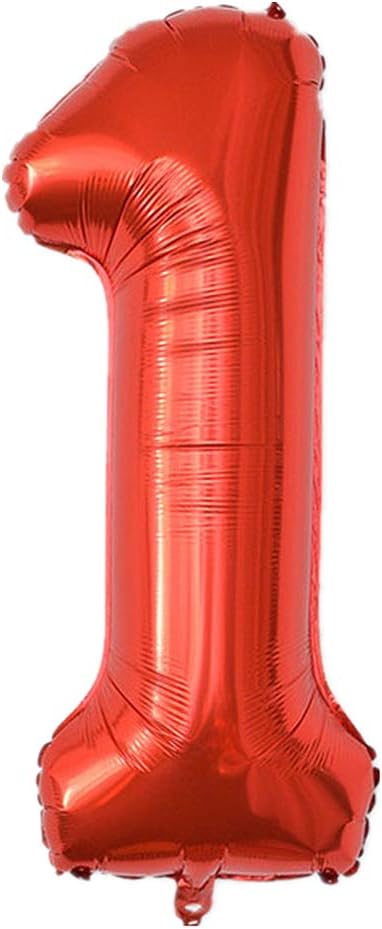 YPSelected 32 Inch Large Foil Helium Number Balloon Birthday Wedding Party 0-9 (Red, 1)