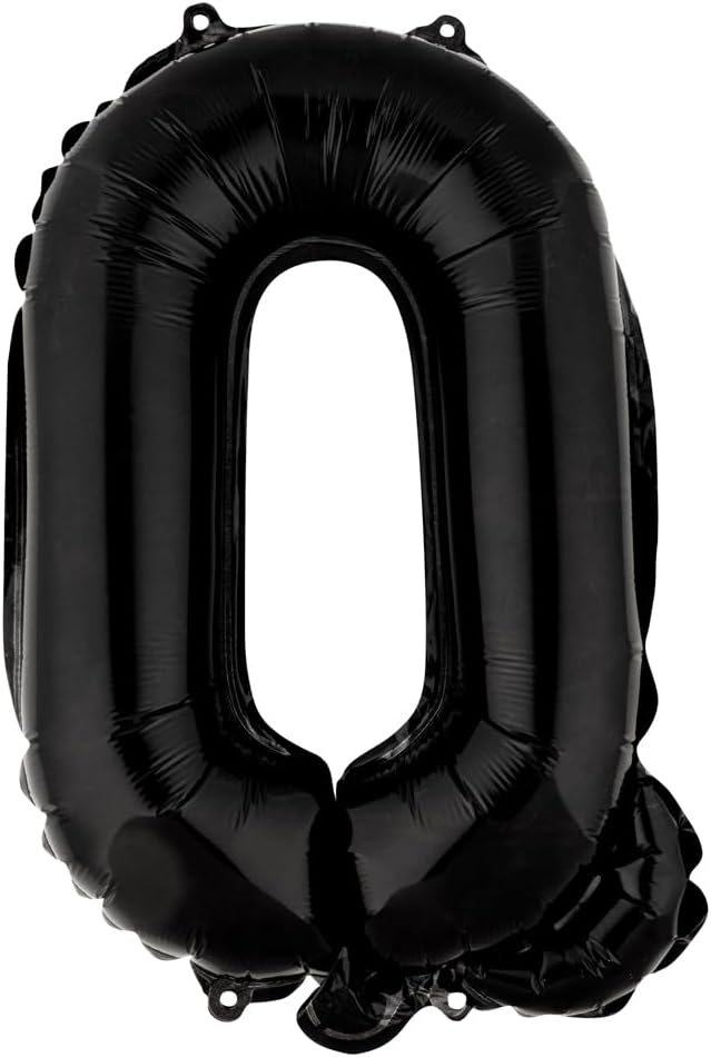 Restaurantware-Balloonify 16 Inch Letter Balloon, 1 Alphabet Party Balloon - Letter Q, Self-Sealing, Black Foil Mylar Finish, Hanging Loop, Decoration For Birthday, Wedding, Or Graduation