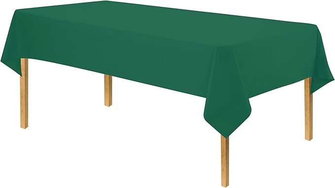 Green Disposable Plastic Tablecloth for Rectangle Tables (12 Pack) Premium Decorative Table Covers, for Parties, Events and Weddings, Indoors & Outdoors, 54 x 108 inch, Rectangle, Green