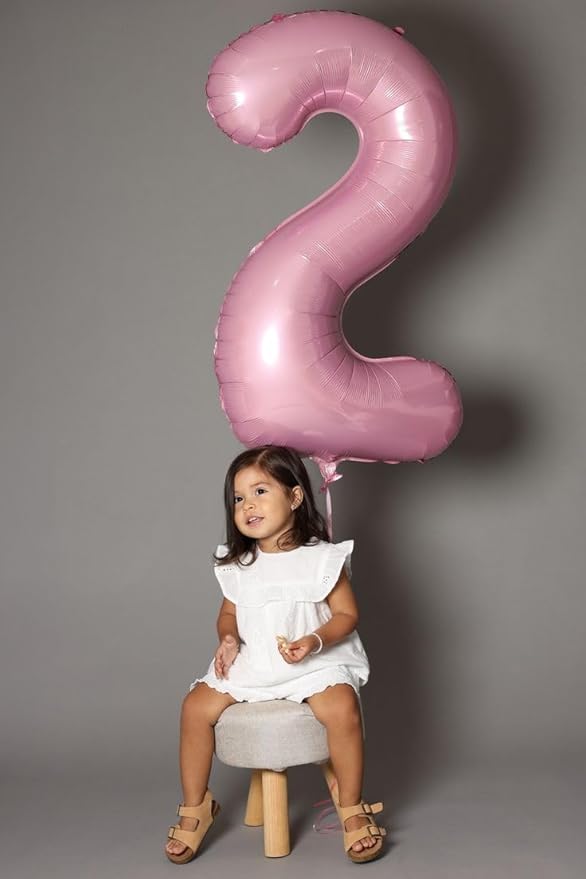 12 Number Balloons, 40 Inch Pearl Pink Balloons for Woman Man 12th Birthday Decoration, Foil Number 12 Ballon for 12, 21 Anniversary, Bridal Shower, Graduation, Wedding, Valentine's Day, Mother's Day