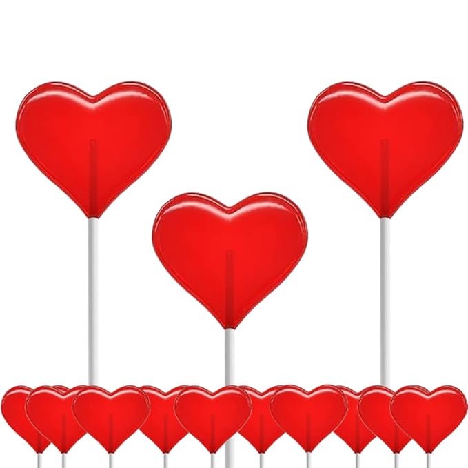 Fruidles 120 Lollipops Mini Red Heart Shaped Strawberry Flavored Individually Wrapped, 5g 120 Lollipops 2 Pounds