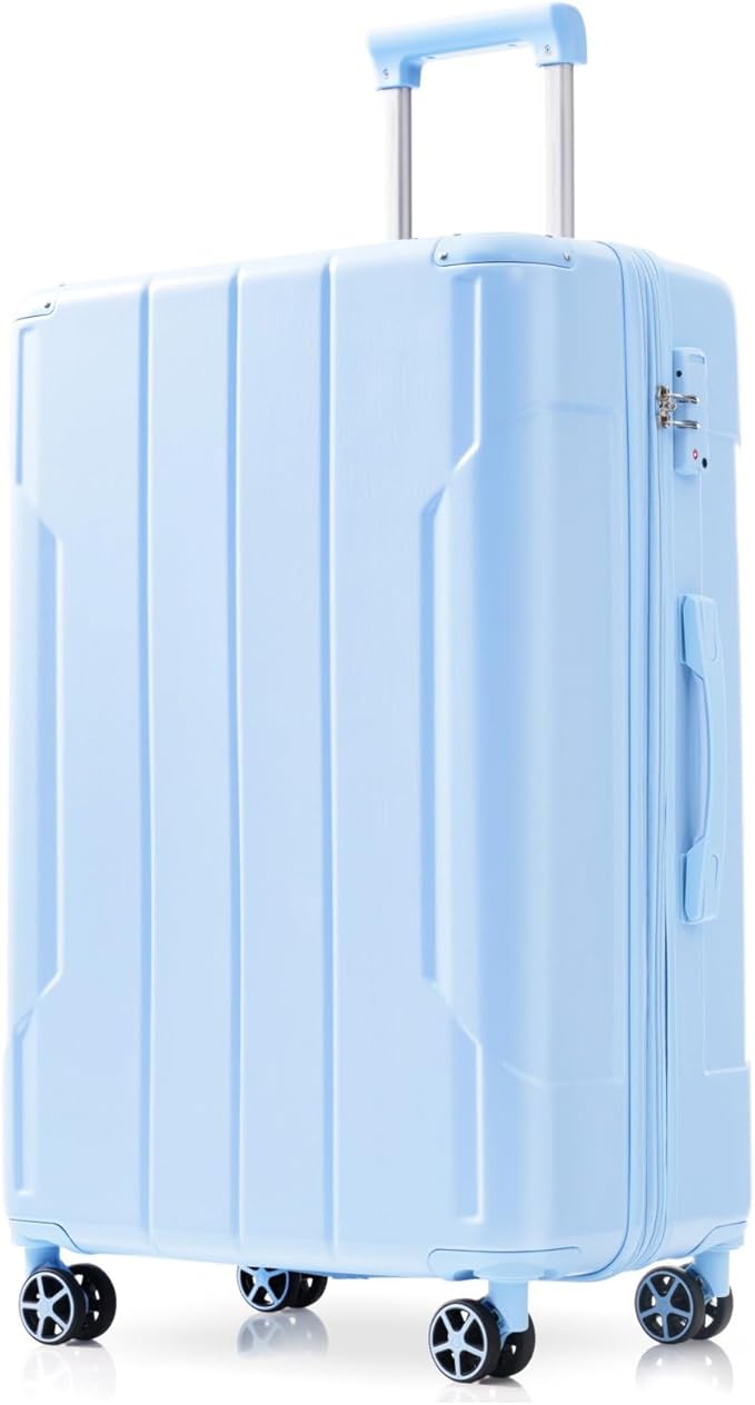 Merax 24 Inch Expandable Checked Luggage, Hardshell ABS Medium Suitcase with Spinner Wheels, TSA Lock, Lightweight Travel Suitcase for Long Trips and Vacations