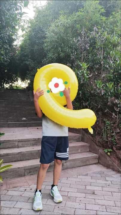 Yellow Number 7 Balloon 40 Inch, 7th Birthday Party Decorations for Children, Giant 7 Foil Balloon for Party Supplies