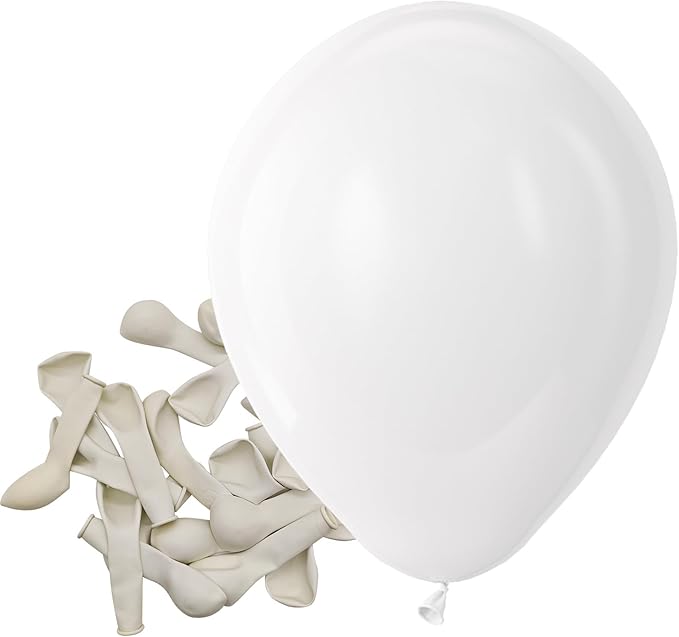 Bezente White Balloons Latex Party Balloons - 150 Pack 5 inch Matte White Helium Balloons for White Themed Wedding Birthday Bridal Shower Party Decorations