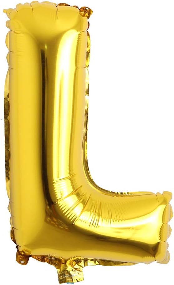 16" Alphabet Letter and Number Balloons Set Package, Aluminum Hanging Foil Film banner Mylar Balloon for Birthday Party Decoration Custom Word (A-Z, 0-9 Gold) (16 inch L Gold)