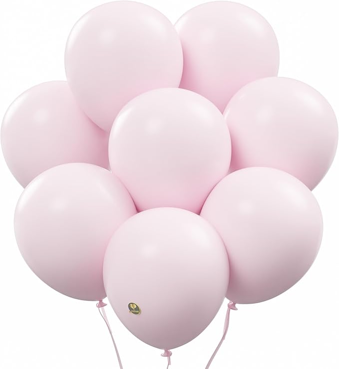 AFTERLOON® Biodegradable Balloons 24 pcs Pastel Baby Pink 10 Inch, Matte Color Thickened Extra Strong Natural Latex Helium Float, Multicolor Colorful Bulk Color Globos Para Decoration De Fiestas Kids