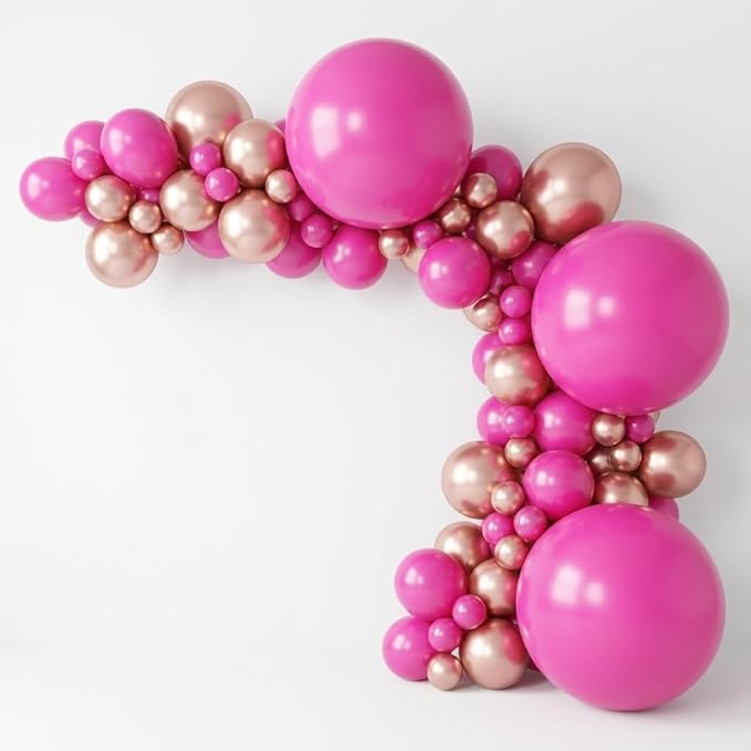 KALOR Hot Pink Giant Balloons 36 Inch Large Latex Balloons, 4 Pack Jumbo Round Helium Balloon for Birthday Bridal Shower Wedding Baby Shower Party Decorations