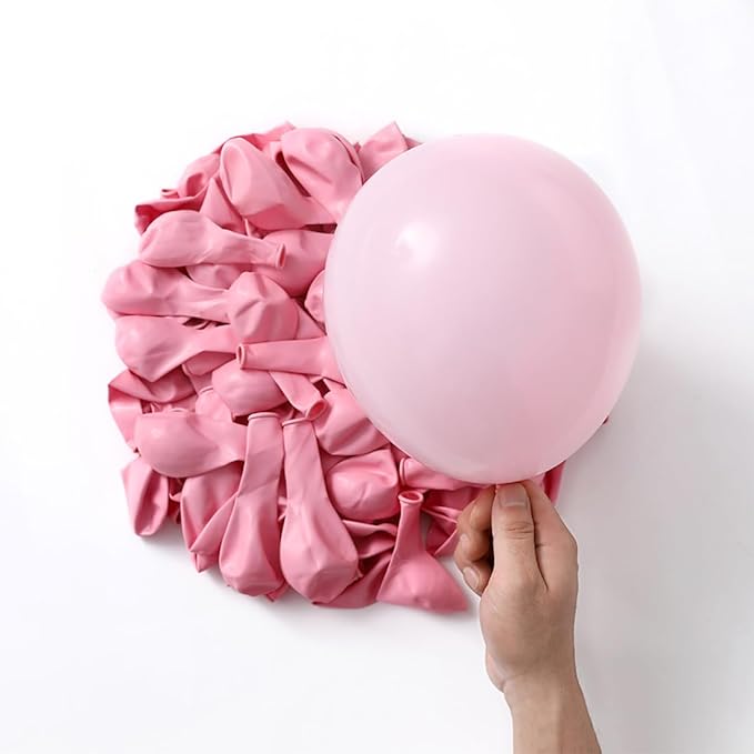 Pink Mouse Balloon Garland Arch, 136Pcs Pink Rose Polka Dots Balloon for Mouse Theme Birthday Girl Baby Shower Decoration