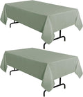 sancua 2 Pack Sage Green Tablecloth 60 x 102 Inch, Rectangle Table Cloth for 6 Feet Tables - Stain and Wrinkle Resistant Washable Polyester Table Cover for Dining Tables, Buffet Parties and Camping