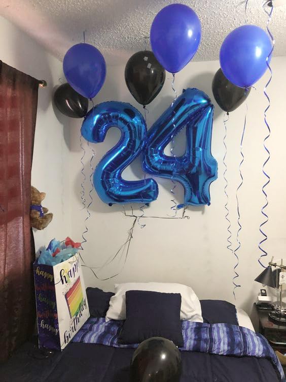 Navy Blue Number 14 Balloon 40 inch, 14 Number Balloons, 14th Navy Blue Birthday Decorations, 14 Year Old Girls Boys Blue Party Supplies