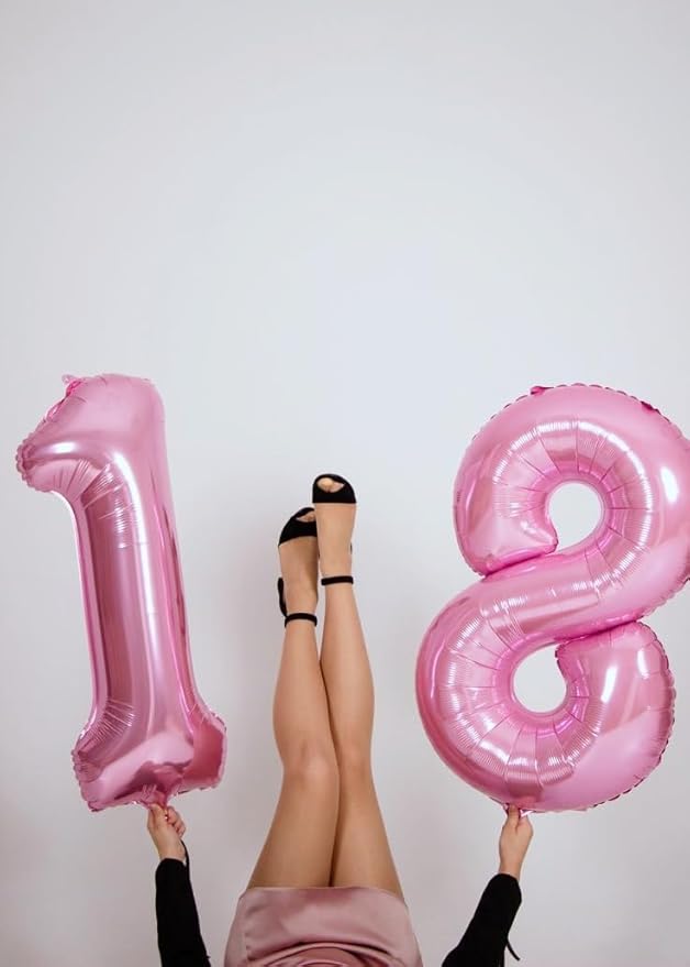 Pearl Pink Balloon Numbers 9, Large 40 Inch Happy 9 19 29 90 Birthday for Men And Women, Foil Balloons Decoratins for Wedding Anniversary, Single, New Year, Party Syupplies