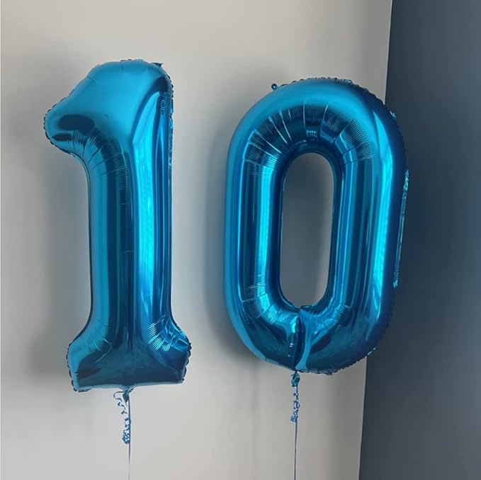 40 Inch Blue Number Balloon 0, Large Number Foil Mylar Balloons for Birthday Party Celebration Decorations Supplies, Digital Balloons for Wedding Anniversary Events Decorations