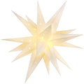 23" White LED Moravian Star Outdoor Light,Waterproof 3D Christmas Tree Topper Lamp with Timer Function,Hanging Outdoor Christmas Light for Holiday Porch Room Party Decoration (23 inch)