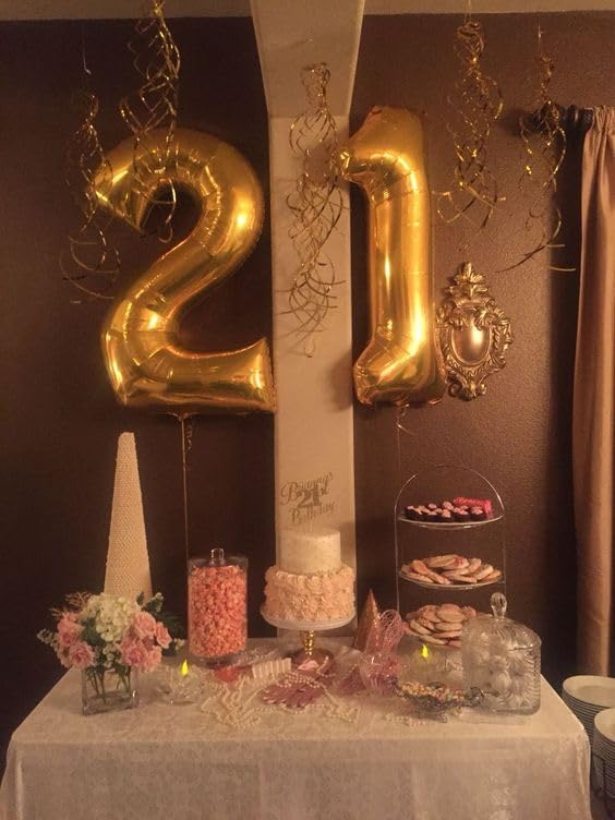 Gold Number 9 Balloon 40 Inch, 9th Birthday Party Decorations for Children, Giant 9 Foil Balloon for Party Supplies